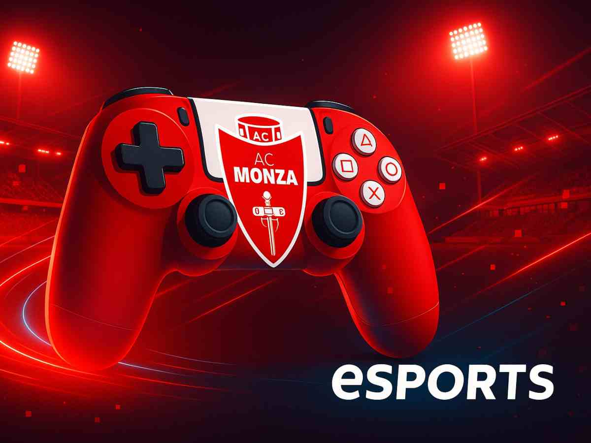 un joystick con lo scudetto del Monza, immagine creata con AI